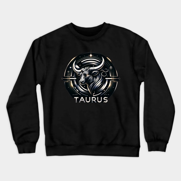 Celestial Taurus Emblem Apparel Crewneck Sweatshirt by crazytshirtstore